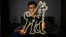 Load image into Gallery viewer, Husky neon sign, dog neon sign, pet shop decor led light, custom gift for pet lover, husky wall decor