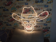 Load image into Gallery viewer, Skull Neon Sign, Skeleton Neon sign, Skull and Crossbones Neon sign, Pirate Skull Neon sign, Death's Head Neon sign