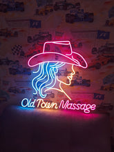 Load image into Gallery viewer, Cowgirl neon sign, girl in a cowboy hat led neon light,woman with a star earring light up sign