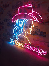 Load image into Gallery viewer, Cowgirl neon sign, girl in a cowboy hat led neon light,woman with a star earring light up sign