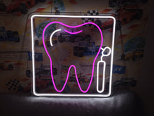 Load image into Gallery viewer, Dental neon sign, tooth neon sign, dentist office neon sign, dental clinic neon sign, orthodontist neon sign, teeth whitening neon sign, smile neon sign, open dentist neon sign, tooth LED sign