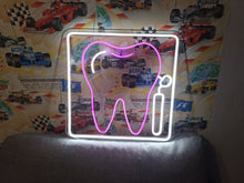 Load image into Gallery viewer, Dental neon sign, tooth neon sign, dentist office neon sign, dental clinic neon sign, orthodontist neon sign, teeth whitening neon sign, smile neon sign, open dentist neon sign, tooth LED sign