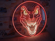 Load image into Gallery viewer, T-rex neon sign, tyrannosaurus rex neon sign, dinosaur neon sign, t rex led sign, t rex light up sign, jurassic neon sign, t rex wall light, neon dinosaur light, t rex room decor