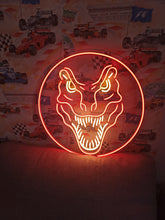Load image into Gallery viewer, T-rex neon sign, tyrannosaurus rex neon sign, dinosaur neon sign, t rex led sign, t rex light up sign, jurassic neon sign, t rex wall light, neon dinosaur light, t rex room decor
