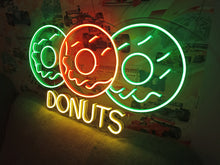 Load image into Gallery viewer, Donut neon sign, neon donut sign, neon sign donut, donut shop neon sign, pink donut neon sign, glazed donut neon sign, aesthetic donut neon sign, donut LED sign, light up donut sign, neon doughnut sign
