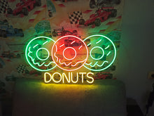 Load image into Gallery viewer, Donut neon sign, neon donut sign, neon sign donut, donut shop neon sign, pink donut neon sign, glazed donut neon sign, aesthetic donut neon sign, donut LED sign, light up donut sign, neon doughnut sign