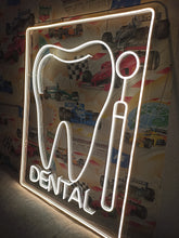 Load image into Gallery viewer, Dental neon sign, tooth neon sign, dentist office neon sign, dental clinic neon sign, orthodontist neon sign, teeth whitening neon sign, smile neon sign, open dentist neon sign, tooth LED sign