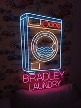 Load image into Gallery viewer, Washing Machine Neon Sign – Bright Laundry Room or Laundromat Decor