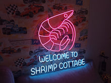 Load image into Gallery viewer, Shrimp Neon Sign – Bright Coastal Seafood Wall Decor