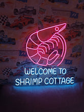 Load image into Gallery viewer, Shrimp Neon Sign – Bright Coastal Seafood Wall Decor