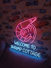 Load image into Gallery viewer, Shrimp Neon Sign – Bright Coastal Seafood Wall Decor
