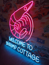 Load image into Gallery viewer, Shrimp Neon Sign – Bright Coastal Seafood Wall Decor