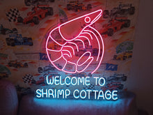 Load image into Gallery viewer, Shrimp Neon Sign – Bright Coastal Seafood Wall Decor