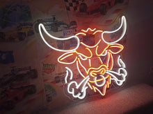 Load image into Gallery viewer, Bull head neon sign, longhorn bull neon sign, cow head neon sign