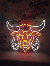 Load image into Gallery viewer, Bull head neon sign, longhorn bull neon sign, cow head neon sign