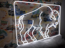 Load image into Gallery viewer, Bison neon sign, bison LED sign, buffalo LED light, neon buffalo light, bison silhouette neon, glowing bison sign, buffalo outline neon, neon buffalo wall art, bison head neon sign