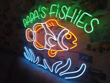 Load image into Gallery viewer, Clownfish neon sign, clown fish neon light, Nemo neon sign, clownfish LED sign, aquarium neon sign, tropical fish neon light, ocean theme neon sign, fish tank neon light, orange fish neon sign, sea life neon sign