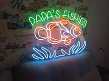 Load image into Gallery viewer, Clownfish neon sign, clown fish neon light, Nemo neon sign, clownfish LED sign, aquarium neon sign, tropical fish neon light, ocean theme neon sign, fish tank neon light, orange fish neon sign, sea life neon sign