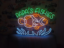 Load image into Gallery viewer, Clownfish neon sign, clown fish neon light, Nemo neon sign, clownfish LED sign, aquarium neon sign, tropical fish neon light, ocean theme neon sign, fish tank neon light, orange fish neon sign, sea life neon sign