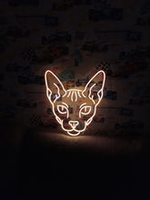 Load image into Gallery viewer, Sphynx Cat Neon Sign – Sleek Bald Feline Portrait Light For Stylish Room Interior