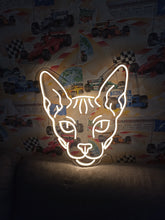 Load image into Gallery viewer, Sphynx Cat Neon Sign – Sleek Bald Feline Portrait Light For Stylish Room Interior