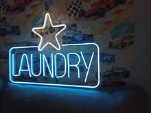 Load image into Gallery viewer, Laundry inscription neon sign, washhouse neon sign, Laundry text, washing house neon sign, Laundry neon sign
