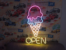 Load image into Gallery viewer, Ice Cream Neon Sign, Ice Cream open Led Sign Summer vibes neon sign, Frozen delights neon sign (Copy)