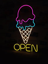 Load image into Gallery viewer, Ice Cream Neon Sign, Ice Cream open Led Sign Summer vibes neon sign, Frozen delights neon sign (Copy)