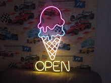 Load image into Gallery viewer, Ice Cream Neon Sign, Ice Cream open Led Sign Summer vibes neon sign, Frozen delights neon sign (Copy)