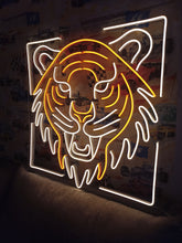 Load image into Gallery viewer, Neon Tiger, Tiger head Neon Sign, Anime LED Tiger neon lights sign, saber-toothed tiger neon sign, tiger's head on fire neon sign, tiger