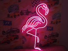 Load image into Gallery viewer, Flamingo Neon Sign – Pink Tropical Neon Light for Bedroom, Bar, Party or Wall Decor
