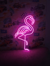 Load image into Gallery viewer, Flamingo Neon Sign – Pink Tropical Neon Light for Bedroom, Bar, Party or Wall Decor