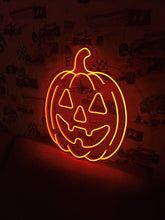 Load image into Gallery viewer, Pumpkin Neon Sign – Halloween Neon Light for Spooky Party, Jack O’Lantern Wall Decor, Orange Neon Lamp for Home or Bar