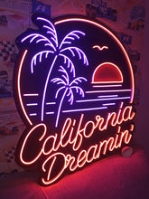 Load image into Gallery viewer, California Dream Neon Sign, Palm Tree Neon Sign, Retro Sunset Neon Sign