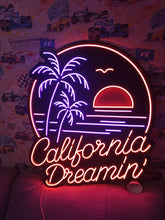 Load image into Gallery viewer, California Dream Neon Sign, Palm Tree Neon Sign, Retro Sunset Neon Sign