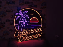 Load image into Gallery viewer, California Dream Neon Sign, Palm Tree Neon Sign, Retro Sunset Neon Sign