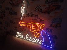 Load image into Gallery viewer, Smoking Revolver Neon Sign, gun with smoke neon sign, western pistol neon sign, fired revolver neon sign