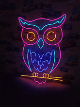 Load image into Gallery viewer, Owl neon sign, Great Horned Owl neon sign, Owl Silhouette neon sign
