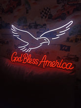 Load image into Gallery viewer, Patriotic Eagle neon sign, God Bless America neon sign, Freedom Eagle neon sign