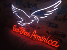 Load image into Gallery viewer, Patriotic Eagle neon sign, God Bless America neon sign, Freedom Eagle neon sign