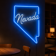 Load image into Gallery viewer, Nevada map Neon Sign – Desert Glow LED Accent | Custom Neon Artwork For Modern Southwestern Spaces