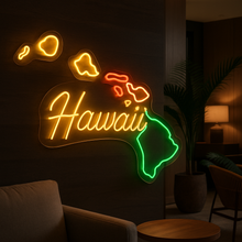 Load image into Gallery viewer, Hawaii map Neon Sign – Tropical Glow LED Accent | Custom Neon Artwork For Modern Island Spaces