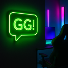 Load image into Gallery viewer, Good Game Well Played Neon Sign, gamer slogan neon sign, play well neon sign, esports win neon sign Green