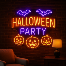 Load image into Gallery viewer, Halloween Party Neon Sign, Spooky Event Neon Sign, Halloween Bash Neon Sign