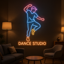 Load image into Gallery viewer, Dance Studio Neon Sign, Dancer Figure Neon Sign, Dance Academy Neon Sign
