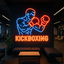 Load image into Gallery viewer, Kickboxing Neon Sign, Muay Thai Neon Sign, Kickboxer Fighter Neon Sign