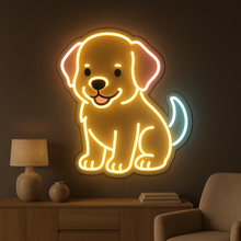 Load image into Gallery viewer, Happy Puppy Neon Sign, playful puppy neon sign, cheerful dog neon sign, joyful pup neon sign