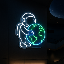 Load image into Gallery viewer, Astronaut Neon Sign, Spaceman Planet Neon Sign, Cosmic Explorer Neon Sign