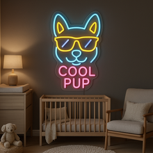 Load image into Gallery viewer, Cool Pup Neon Sign, Sunglasses Dog Neon Sign, Puppy with Shades Neon Sign