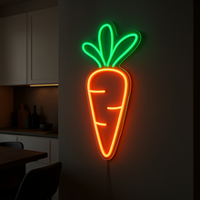 Load image into Gallery viewer, Carrot Neon Sign, Orange Vegetable Neon Sign, Farmers Market Carrot Neon Sign